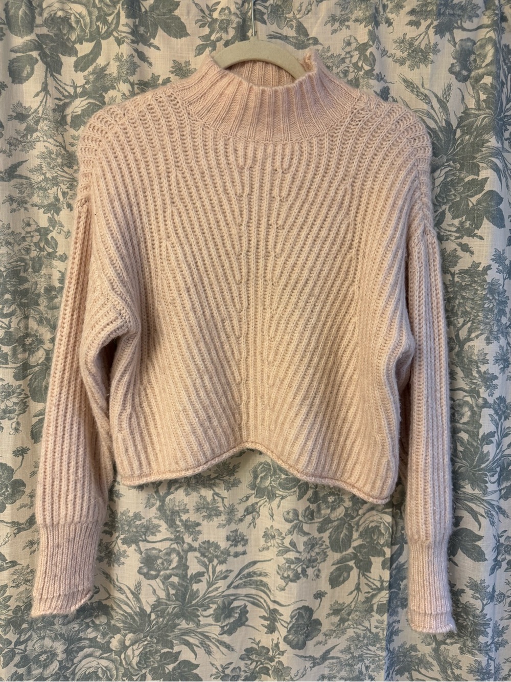 Gianni Bini Blush Ribbed Turtleneck Sweater